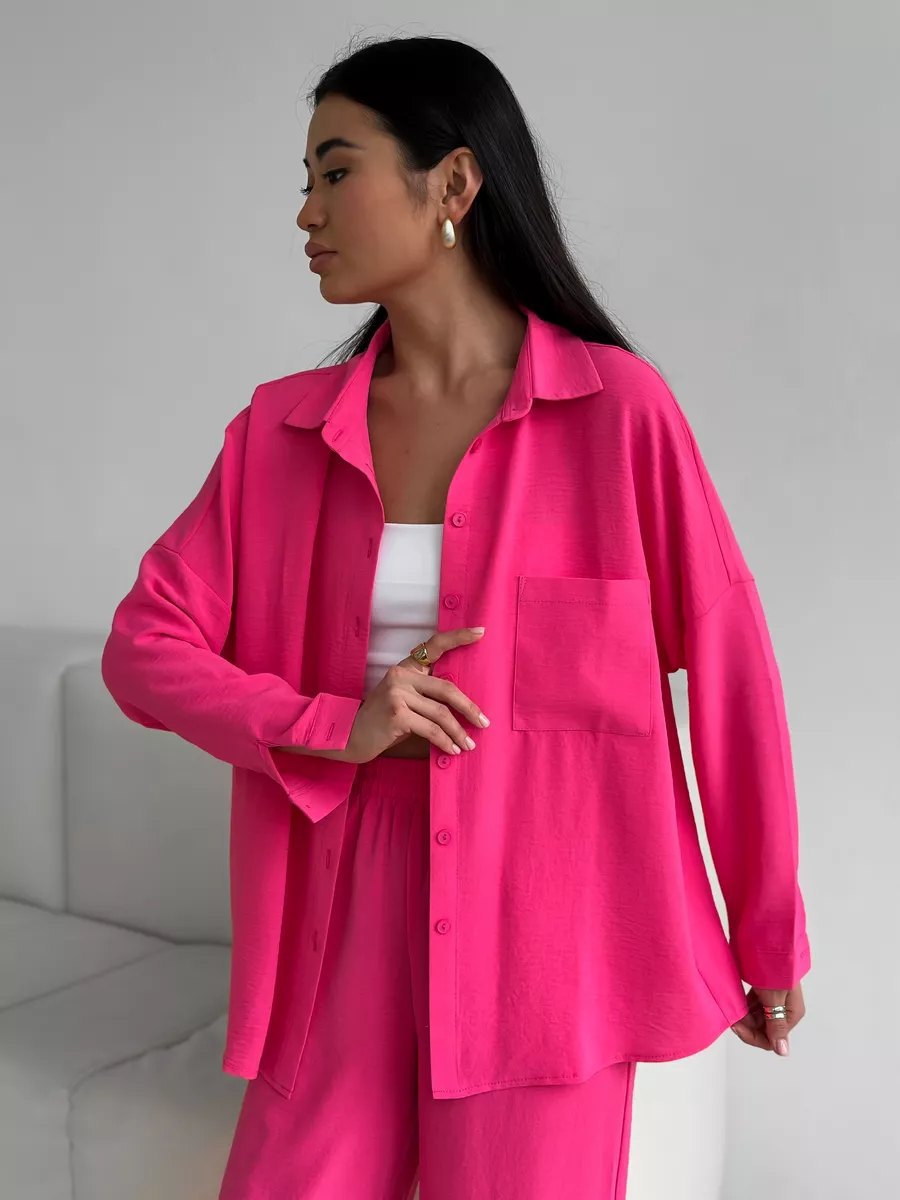 Casual Women's Oversized Blouse with Pockets