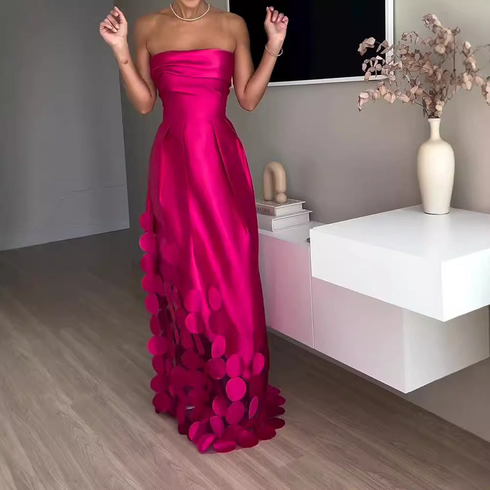 Women's Layered Evening Dress with Refined Details