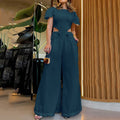 Elegant Wide-Leg Jumpsuit with Cut-Out Design