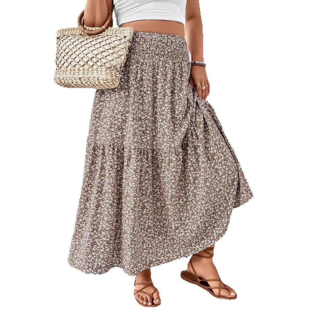 Women's Maxi Skirt with Flowing Cut and Floral Design