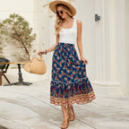 Women's Maxi Skirt with Playful Floral Pattern
