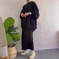 Casual Sweat Set with Wide Cut and Pockets