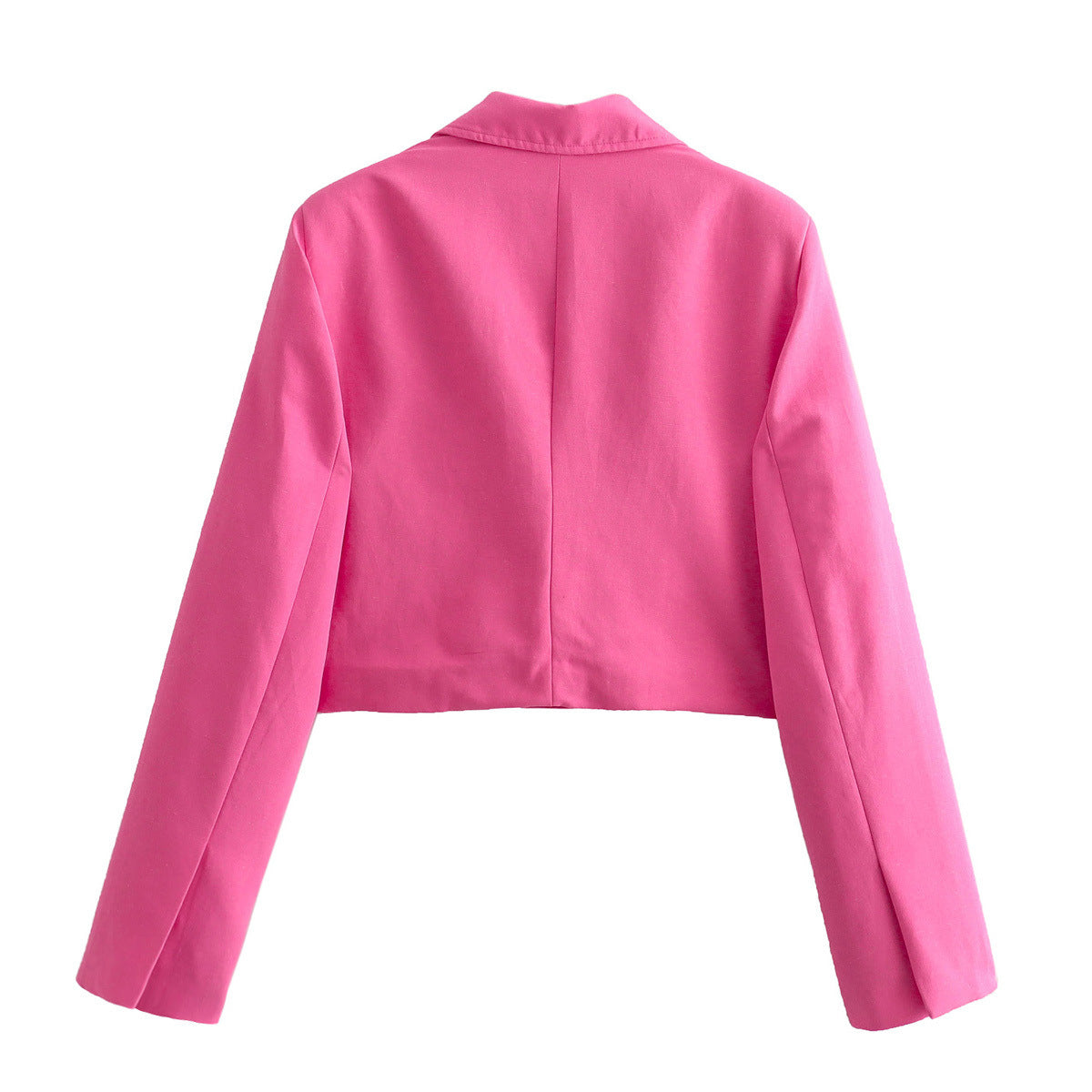 Women's Cropped Blazer Jacket with Elegant Lapel and Pockets