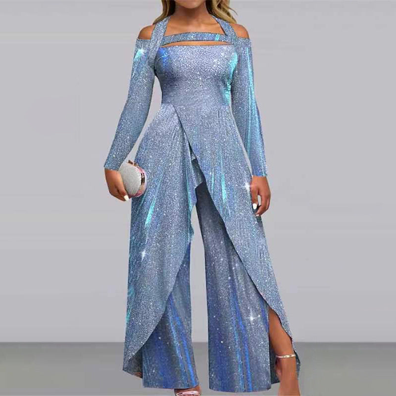 Glamorous Functional Jumpsuit with Shimmer Effect