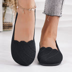 Women's Ballet Flats with Elegant Wave Pattern and Non-Slip Sole
