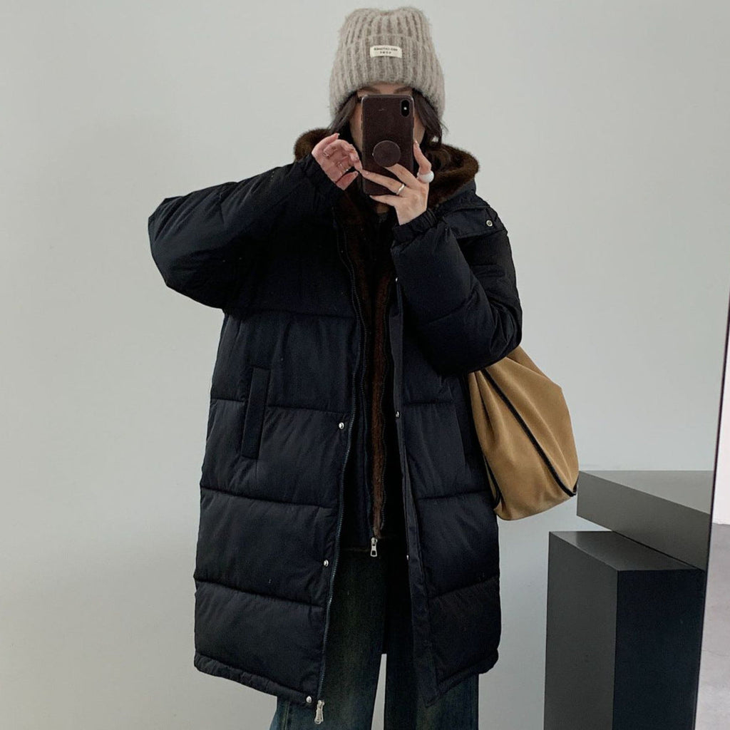 Women's Elegant Lined Winter Parka with Plush Collar