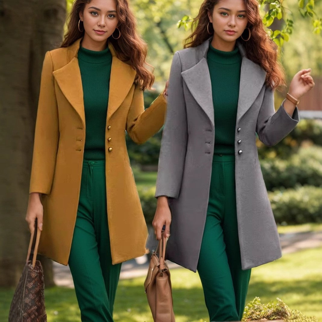 Women's Elegant Long Blazer with Asymmetrical Cut