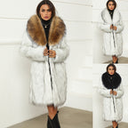 Women's Luxurious Faux Fur Short Coat with Voluminous Collar