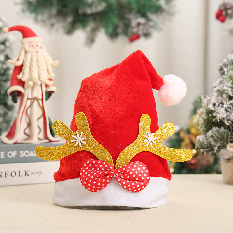 Festive Santa Hat with Reindeer Ears