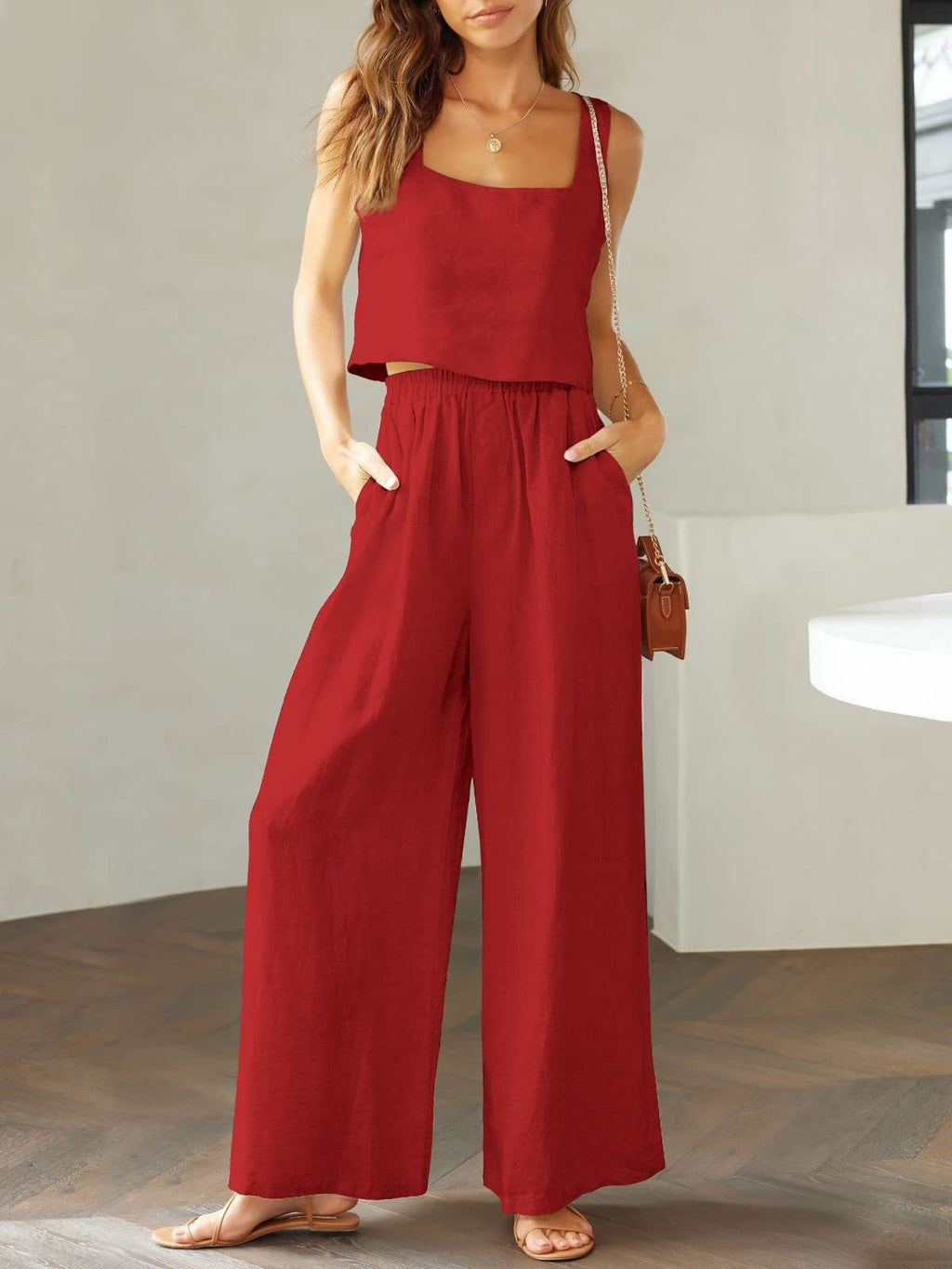 Women's Airy Two-Piece Ensemble with Loose Cut