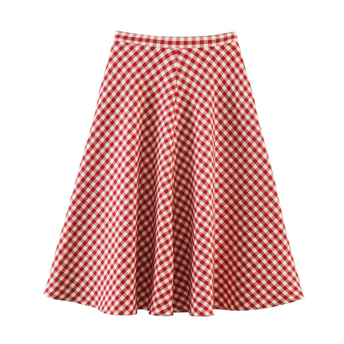 Women's Midi Skirt in Classic Plaid
