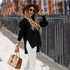 Women's Chunky Knit Sweater with Modern Texture and Loose Fit