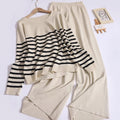 Women's Cozy Striped Knit Loungewear Set
