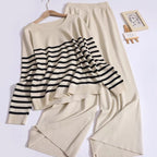 Women's Cozy Striped Knit Loungewear Set