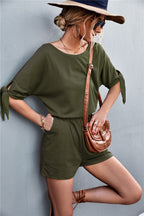 Women's Jumpsuit with Airy Fit and Fashionable Sleeve Bands
