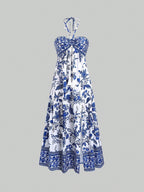 Women's Boho Maxi Dress with Straps