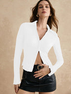 Women's Textured Long Sleeve Blouse
