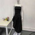 Women's Evening Dress with Fitted Bodice and Asymmetric Skirt