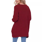 Cozy Knit Cardigan with Pockets and Cable Knit Pattern