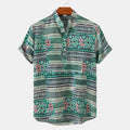 Women's Short-Sleeve Shirt with Geometric Pattern