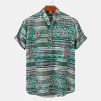 Women's Short-Sleeve Shirt with Geometric Pattern