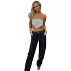 Women's Cotton-Blend Cargo Pants