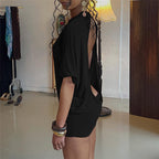 Women's Fitted Short-Sleeve Shirt with Refined Cut and Elastic Material