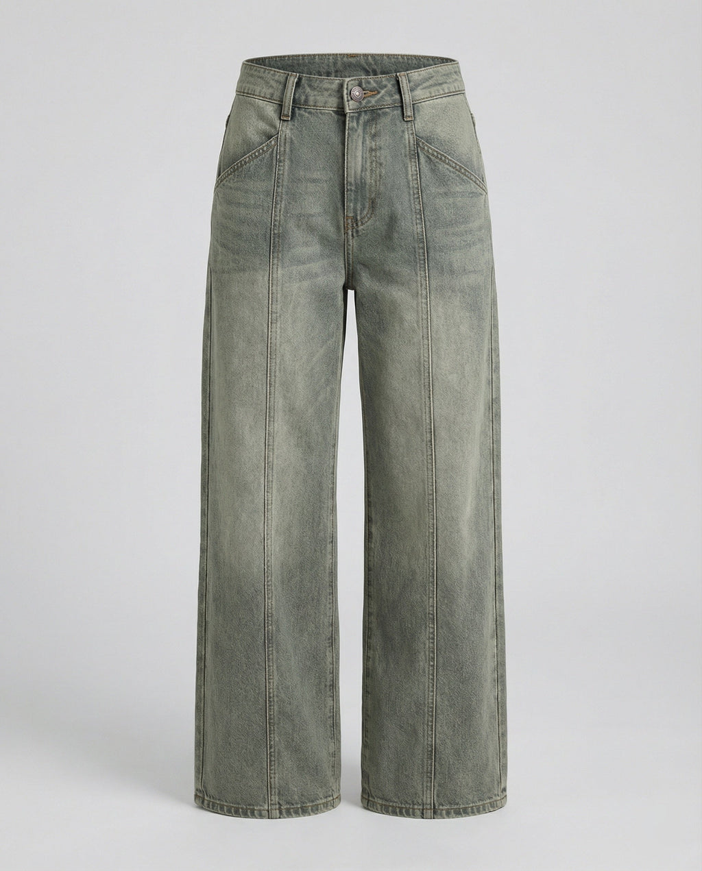 Women's High-Waisted Wide-Leg Cargo Pants with Front Pockets and Elastic Hem