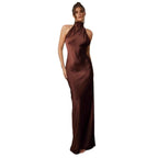 Women's Evening Dress with Elegant Back Cutout and Flowing Fabric