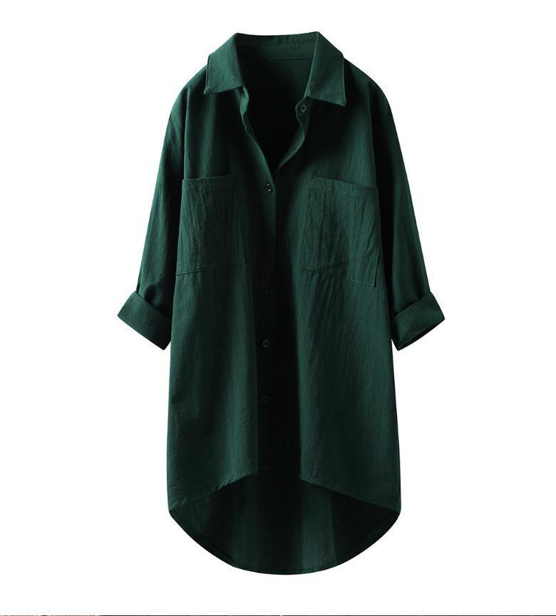 Casual Long-Sleeve Button-Down Blouse