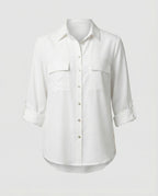 Women's Blouse with Pockets and Classic Cut