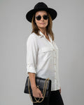 Women's Blouse with Pockets and Classic Cut