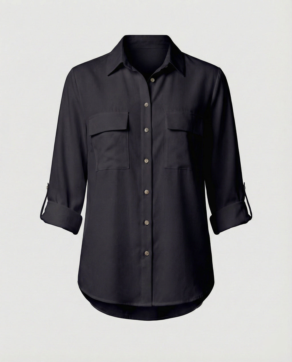 Women's Blouse with Pockets and Classic Cut