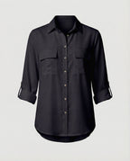 Women's Blouse with Pockets and Classic Cut