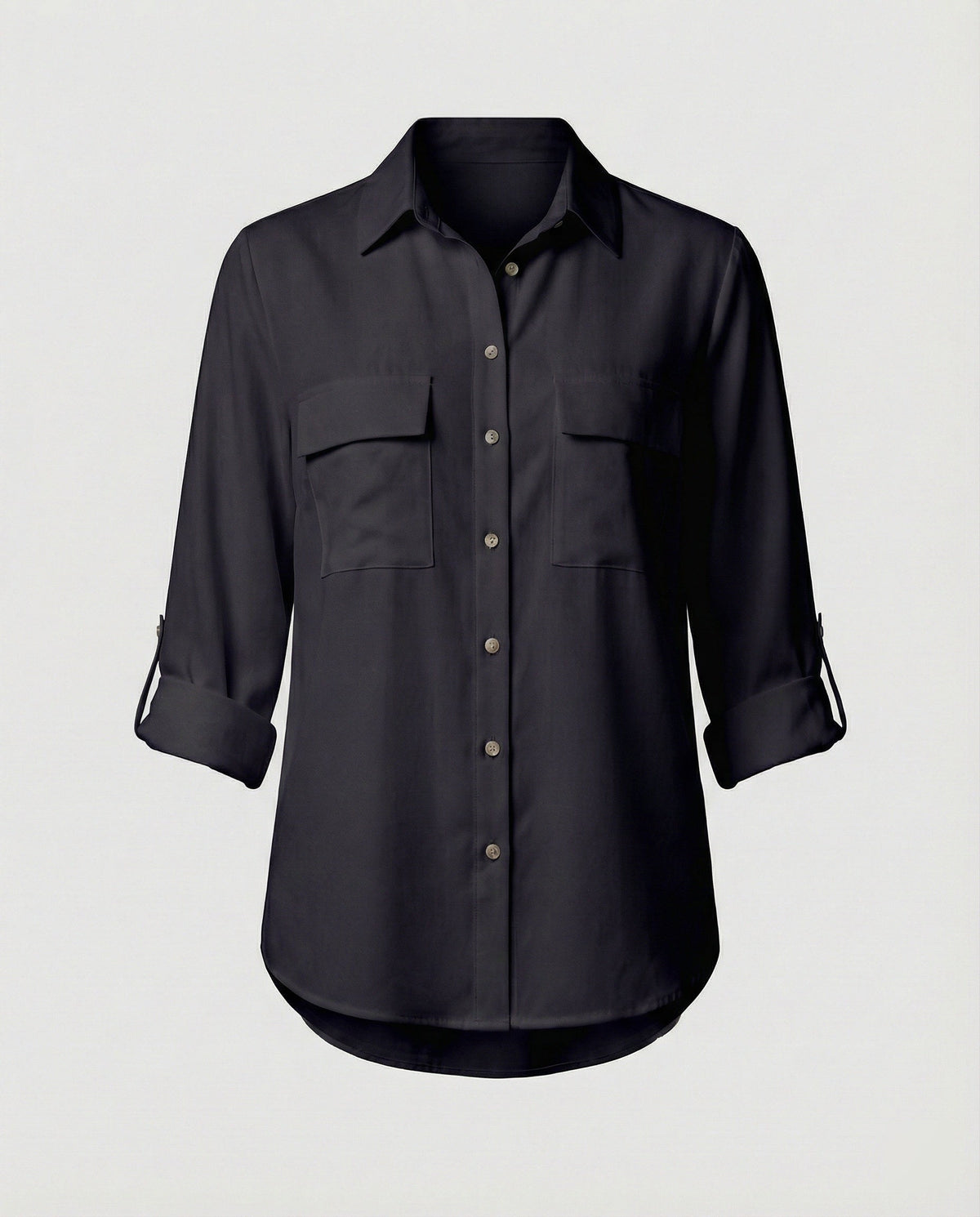 Women's Blouse with Pockets and Classic Cut