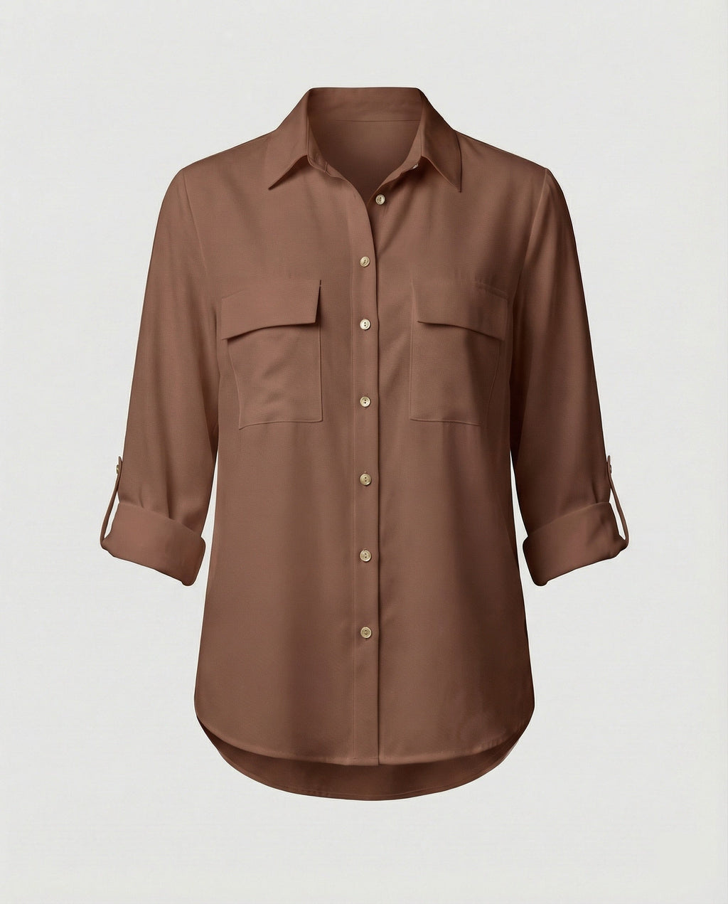 Women's Blouse with Pockets and Classic Cut