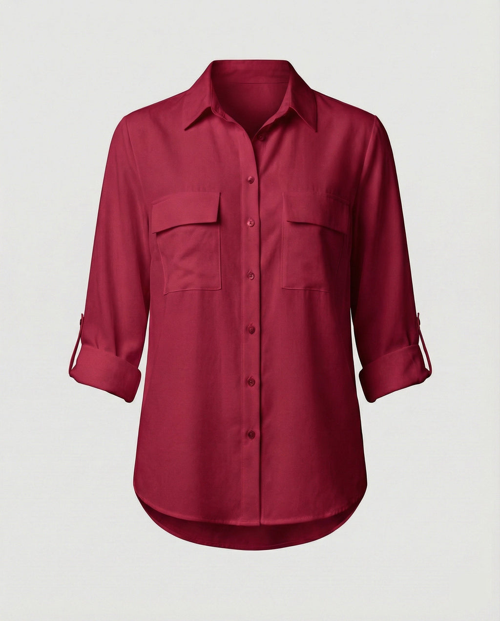 Women's Blouse with Pockets and Classic Cut