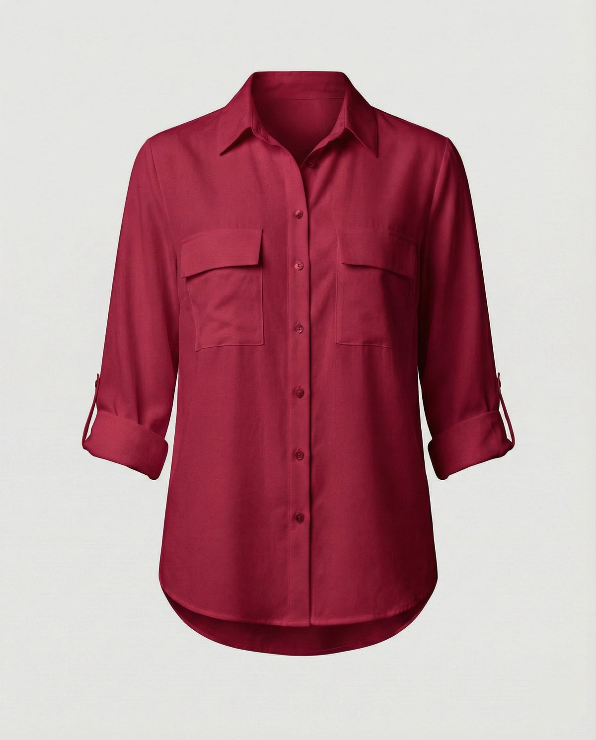 Women's Blouse with Pockets and Classic Cut