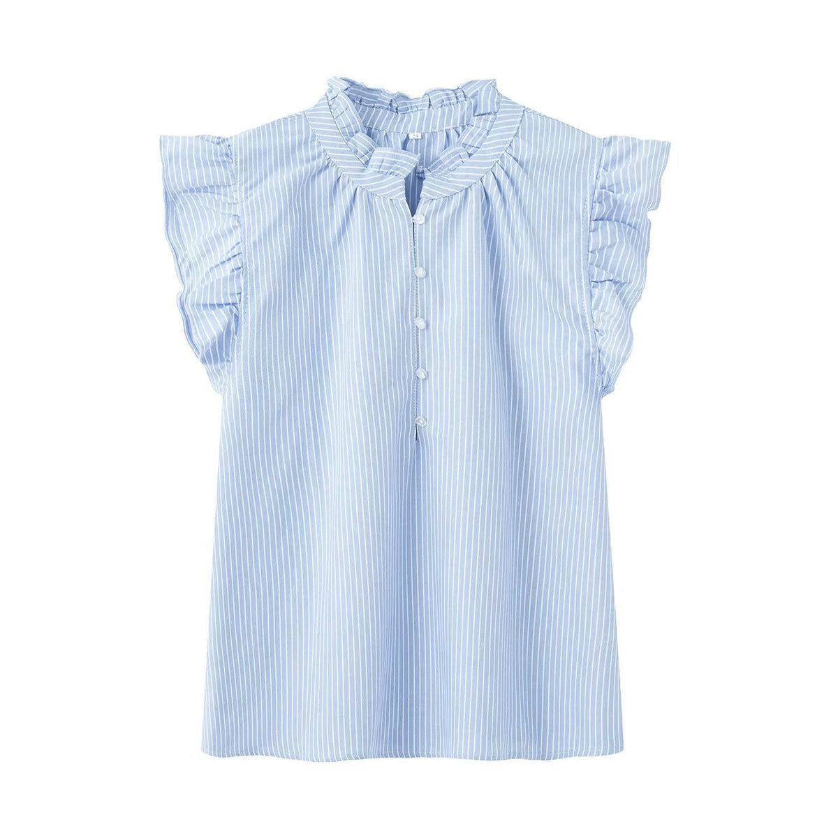 Women's Blouse with Ruffles and Button Placket