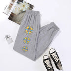 Women's Casual Pants with Colorful Graphic Design