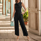 Elegant Jumpsuit with Wide Legs and Fitted Bodice