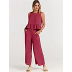 Casual Jumpsuit with Voluminous Bodice and Side Pockets