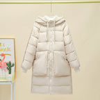 Women's Long Insulated Puffer Parka with Detachable Hood and Large Pockets