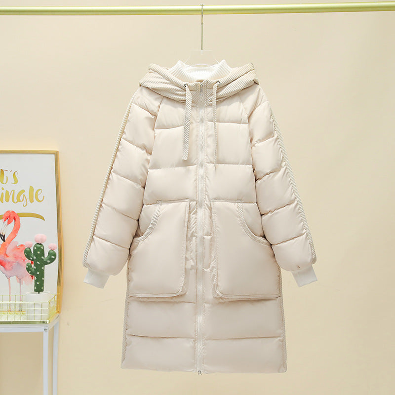 Women's Long Insulated Puffer Parka with Detachable Hood and Large Pockets