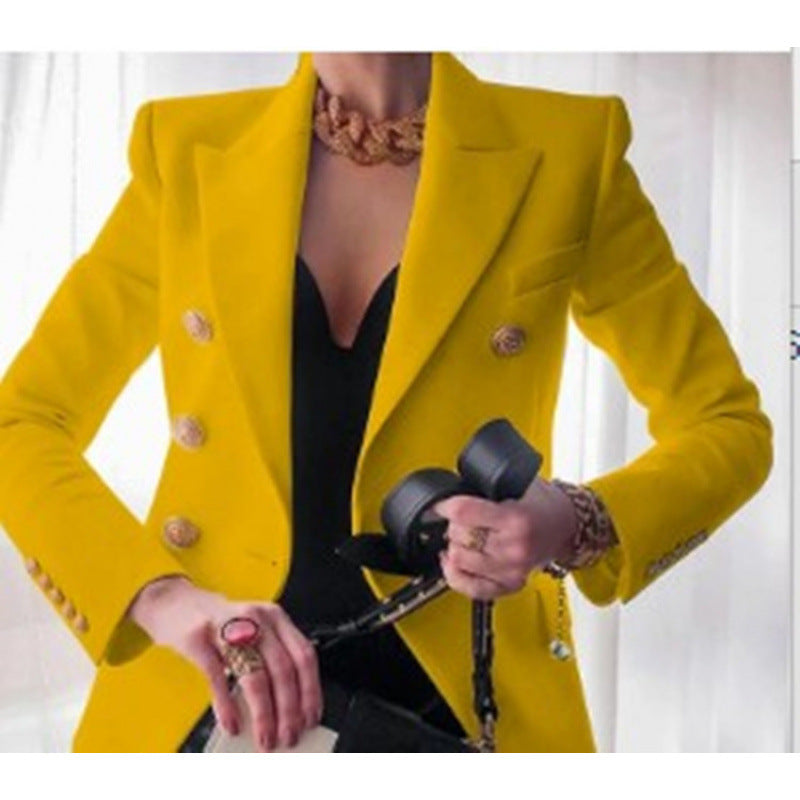 Women's Elegant Blazer with Gold Button Detail