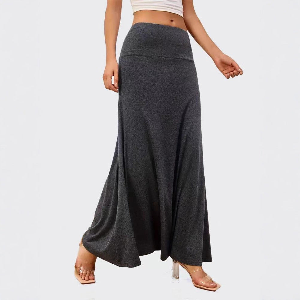 Women's Soft Stretch Maxi Skirt with High Waist