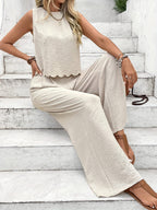 Women's Jumpsuit with Elegant Back Cutout and Wide Leg