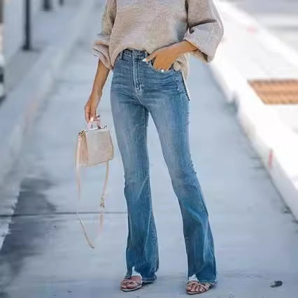 Women's High-Waisted Flared Jeans
