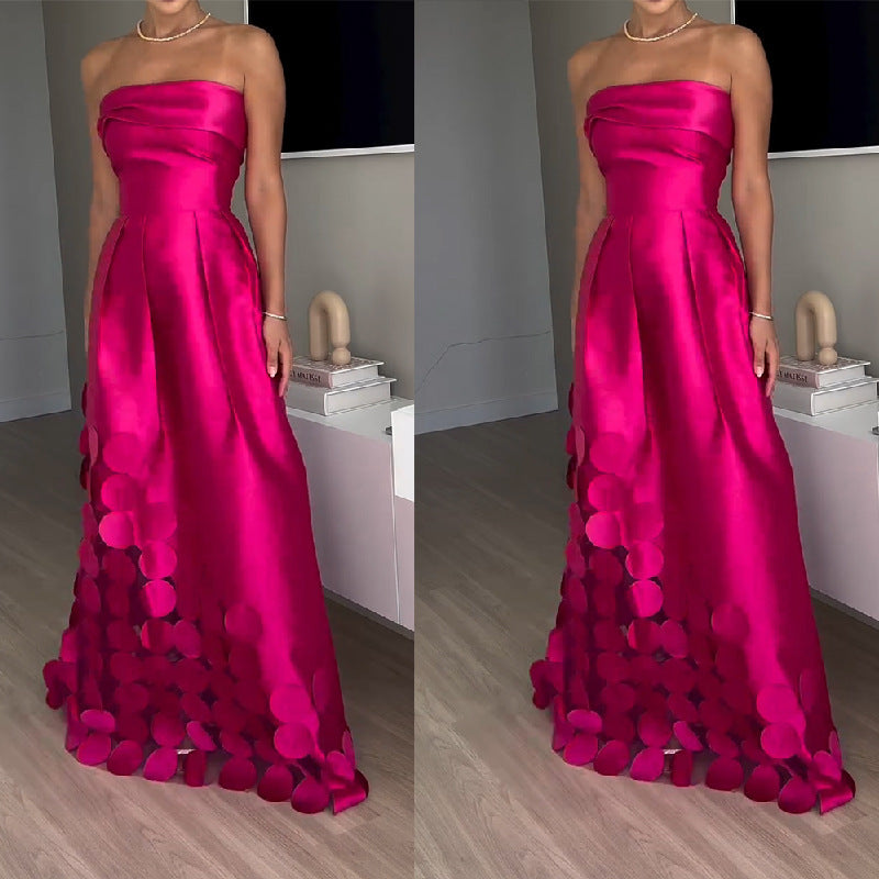 Women's Layered Evening Dress with Refined Details
