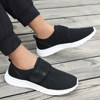 Women's Breathable Casual Sneakers with Adjustable Hook-and-Loop Closure